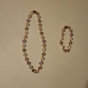 Maria Nicola Limited Edition Soft Rainbow Link Necklace/Bracelet in Rose Gold